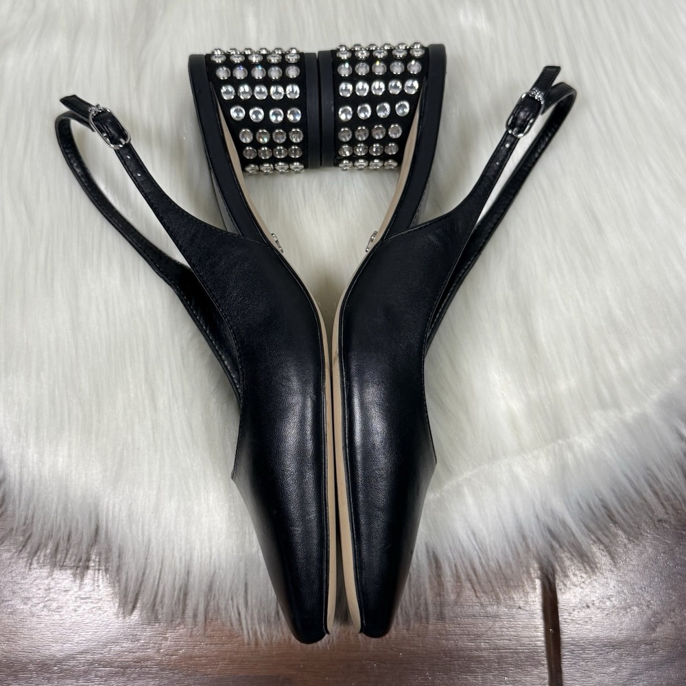 Sam Edelman Women's Size 7 Black Rhinestone Terra Slingback Pump Heels - Picture 6 of 13